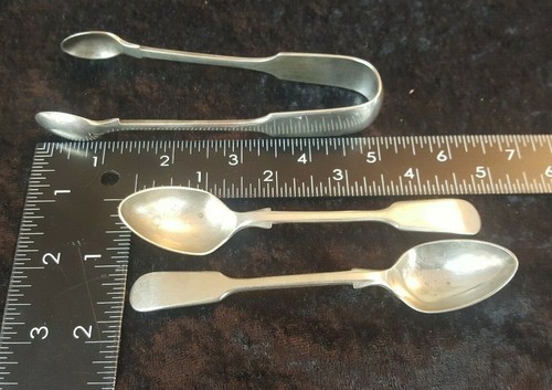 Silver plate spoons tongs - silver-plate, 5"
