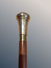 MARITIME CLASSIC STYLE WOODEN WALKING STICK, ROSEWOOD, HANDLE BRASS, SEPARATES.