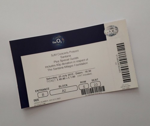 Santana tickets unused - santana,