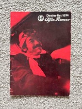 Alfa Romeo UK 1974 Car Dealer List Collectable Brochure Pamphlet
