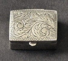 Vintage 925 Sterling Silver Pill Vanity Box 