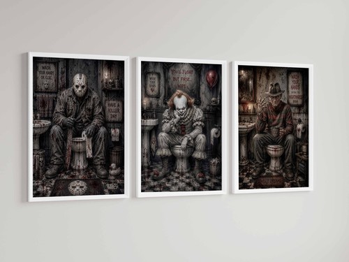 Horror bathroom prints humour - prints,