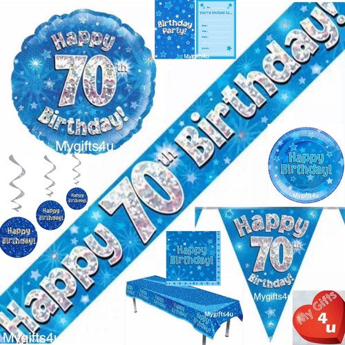 Blue 70th happy - birthday, party