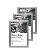 Pack of 3 Frames Rainbow Silver Photo Frame Set of 3 Thin Silver  A5 A4 A3 A2