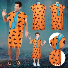 American Animation The Flintstone Role Fred Flintstone Cosplay Dress Costume UK
