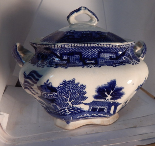Antique covered sugar bowl - antique,