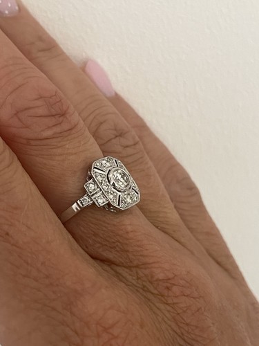 Old cut diamond and platinum - diamond,