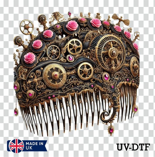 Steampun hair comb dtf - uv,