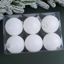 White Snowball Baubles