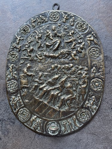 Antique brass religious wall - antique,