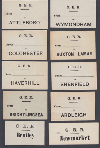 Ten old luggage labels - luggage, all