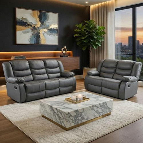 Roma recliner grey - grey, sofa