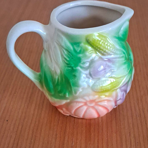 Vintage floral ceramic creamer - vintage,