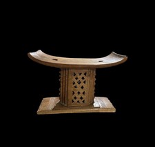 Old Tribal Wood Carved Stool Ashanti Ghana West African