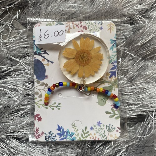 Handmade resin necklace - resin, dried