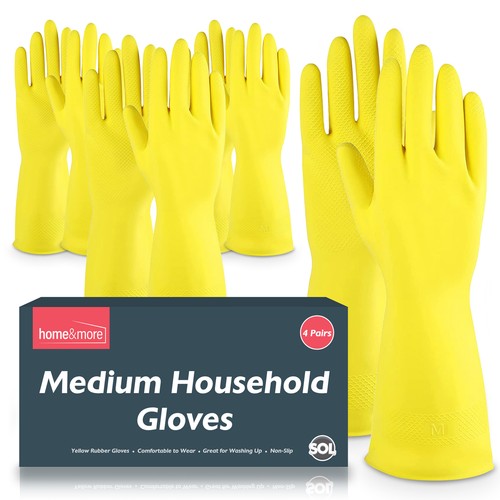 Pair rubber gloves - pair, medium
