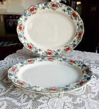 Booths/Royal Doulton Ceramic Serving Platter x 2 / Eng / Pat.: Floradora Gold /