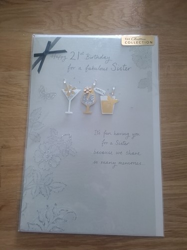 Sister 21st birthday card - 21st,