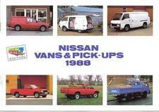Nissan Sunny Van Vanette Urvan Pick Up Cabstar 1988 Original UK Sales Brochure