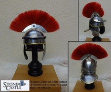 Roman Centurion Mini Helmet With Timber Table Stand