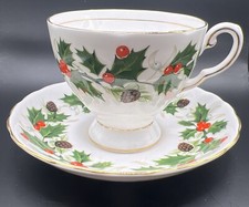 Royal Tuscan Fine Bone China - "Noel" Cup & Saucer Wedgwood Group England EUC