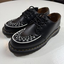 Dr. Martens Ramsey Black White Smooth Leather Creepers Shoes Men’s 8 Women’s 9