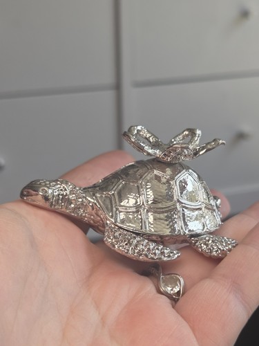 Silver turtle carving crystal - turtle,