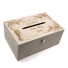 Personalised Wedding Wooden Post Box with Slot Cards Drop in Memory Box HB-85