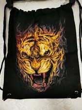 A new mighty lion's head artist double-sided printed cotton drawstring bag