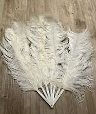 White ostrich feather fan burlesque cabaret (flawed)