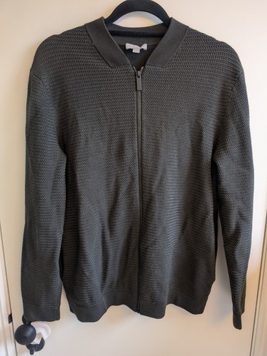 Cos green mens cardigan zip - green,