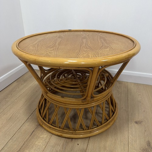 Vintage bamboo table round - vintage,