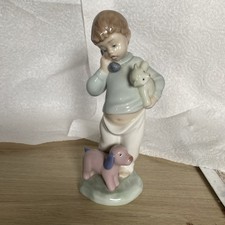  NAO  LLADRO BOY  ON TELEPHONE PORCELAIN FIGURINE  