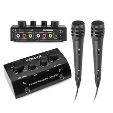 Vonyx AV430B Wired Karaoke Microphone & Mixer Combo - Perfect for Parties