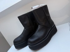 UGG Black Leather Platform