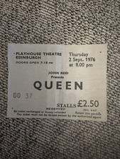 Queen 1976 Edinburgh Playhouse UK Concert Ticket Stub