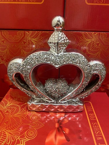 Crushed diamond silver crystal - silver,