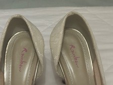 Rainbow Club Lace Satin Bridal Wedding Occasion Shoes Size 4 - 4.5 - Ivory Cream