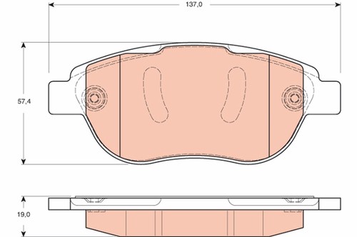 Trw brake pads gdb1669 citroen - trw,