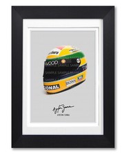 AYRTON SENNA SIGNED HELMET POSTER PRINT PHOTO AUTOGRAPH GIFT F1 FORMULA 1 ONE