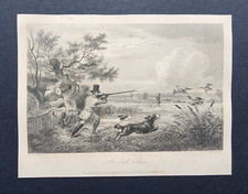 Antique 1846 print - 1846, shooting