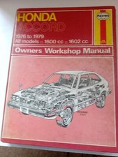 Haynes Owners Workshop Manual  Honda Accord. All Models 1976 to 1979