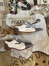 PRE-LOVED VIVIENNE WESTWOOD MENS TOE CAP LEATHER CANVAS SHOES SIZE IT 42 UK 8