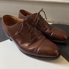 Churchs Legate Oxford Semi Brogue Shoes 11 F Brown Smart Formal Leather England 