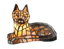 Tiffany Style Dog Table Lamp