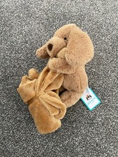 Jellycat Bashful Toffee Brown Puppy Dog Soother Blankie Comforter New Tagged