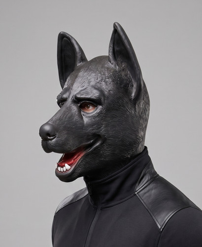 Black rubber textured puppy - rubber,