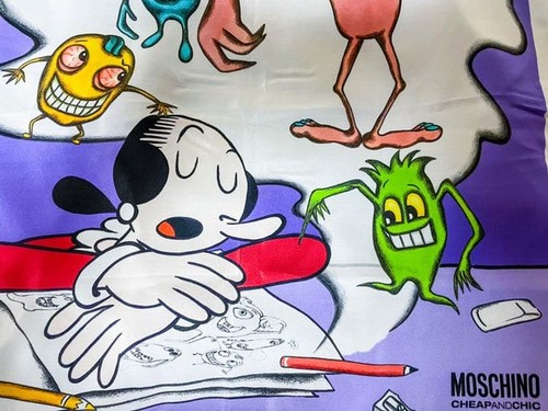 Moschino popeye olive silk - moschino,