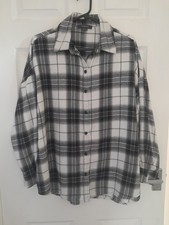 black & white checked flannel type shirt size 12 more like a 16-18 primark comfy