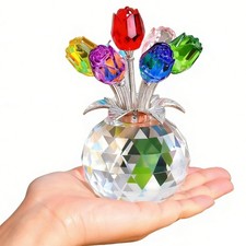 Crystal Rose Flower Figurine